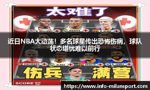 近日NBA大动荡！多名球星传出恐怖伤病，球队状态堪忧难以前行